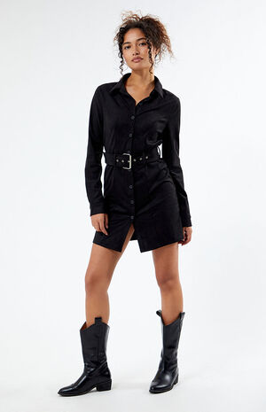 Button Through Suede Dress image number 1