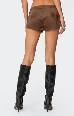 Studded Faux Suede Micro Shorts image number 4