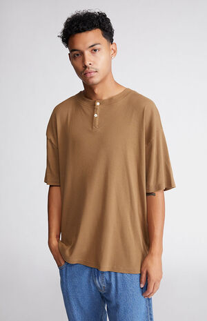 Ribbed Boxy Henley T-Shirt image number 1