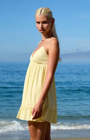 Trim V-Neck Babydoll Dress image number 4