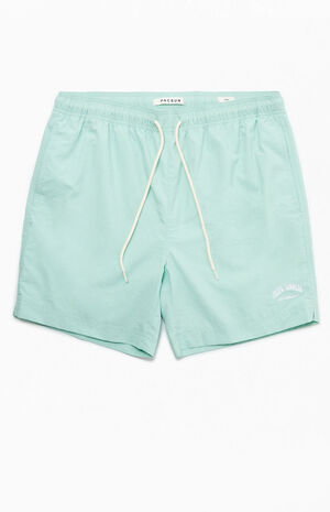 Mint Nylon Collegiate 6.5" Swim Trunks image number 1