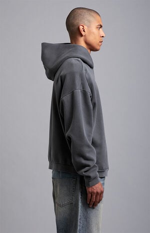 Black Vintage Wash Heavyweight Fleece Hoodie image number 4