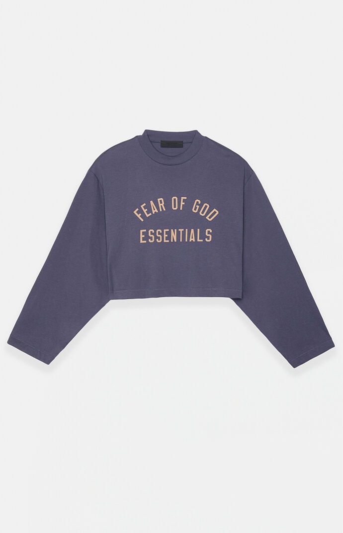FEAR OF GOD ESSENTIALS ロンT S ネイビー Fear of God Essentials Women's Marine Tri-Blend Cropped Long