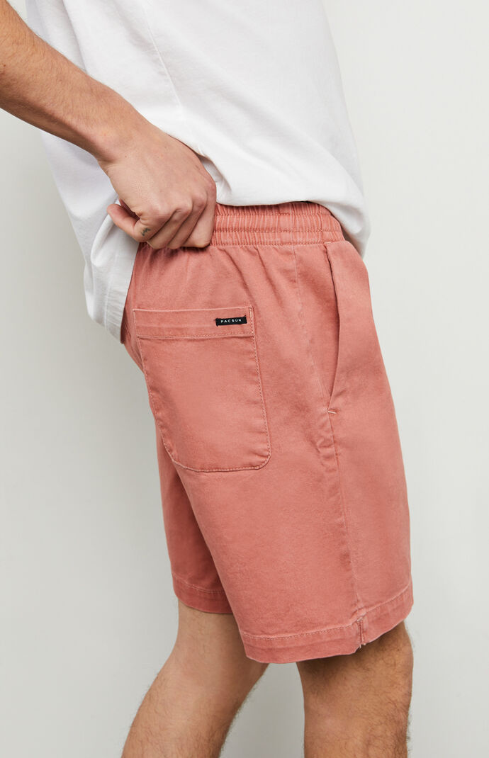 Red Stretch Twill Volley Shorts