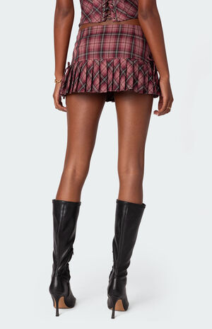 Jamie Pleated Plaid Mini Skort image number 5