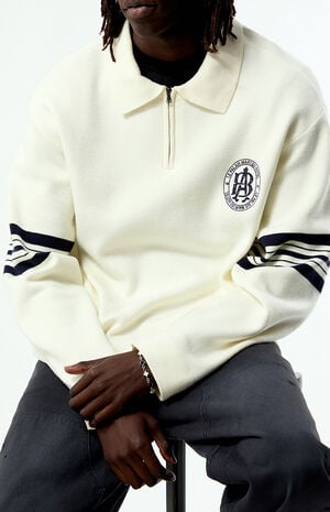 Varsity Stripe Half Zip Sweater image number 2
