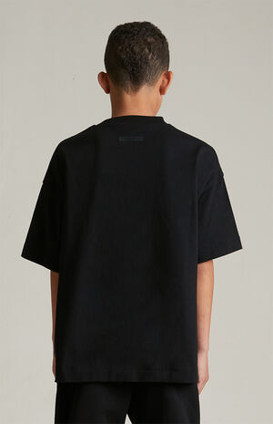 Kids Black University Crew Neck T-Shirt image number 4