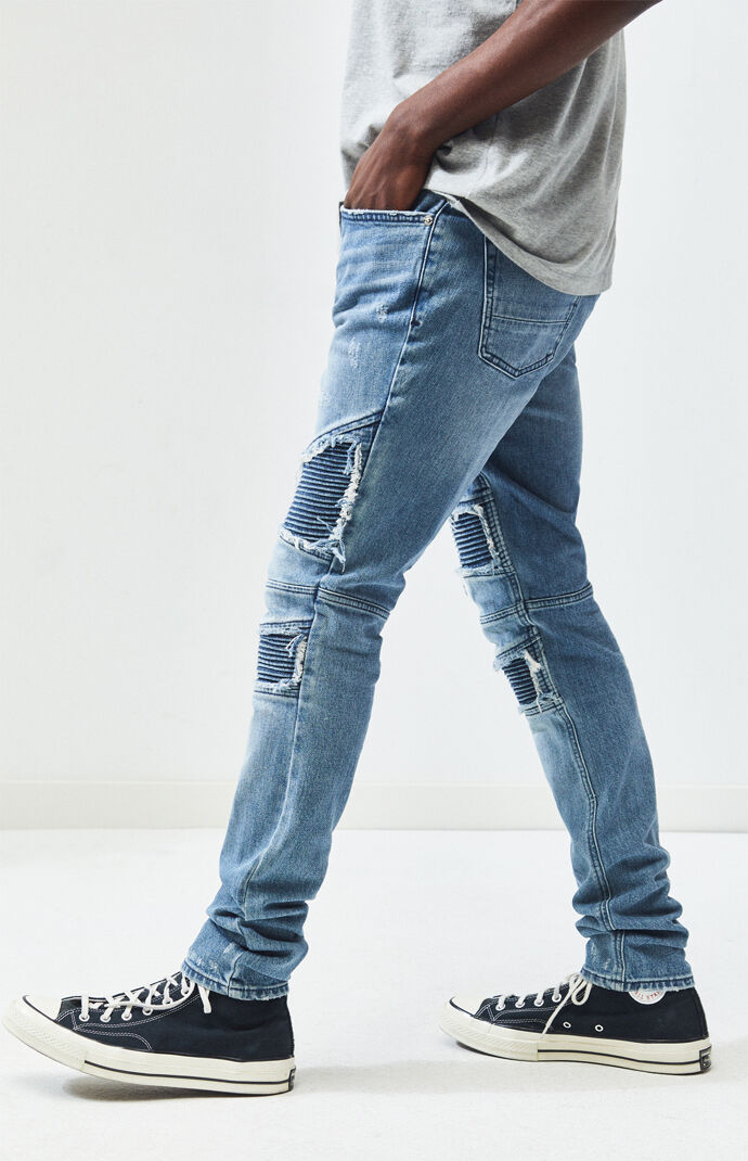 pacsun stacked skinny moto medium jeans