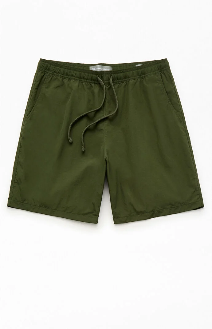 Pacsun Green Monday 7.5" Swim Trunks