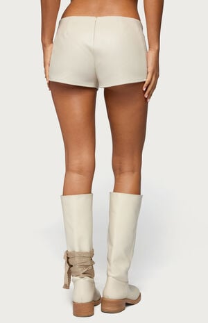 Wilde Lace Up Faux Leather Shorts image number 3