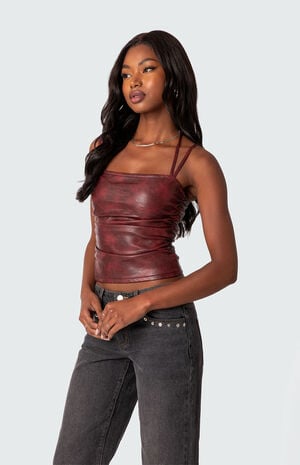 Haze Strappy Faux Leather Top image number 4