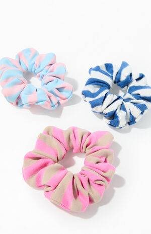3 Pack Stripes Hair Scrunchies image number 2