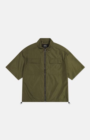 Olive Open Wind Nylon Shirt image number 1