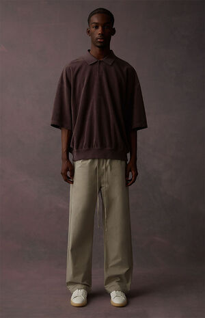 Plum Terry Cloth Short Sleeve Polo Shirt image number 6