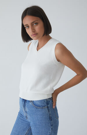 White Mia Sweater Vest image number 3