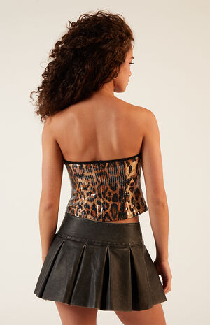Leopard Sequin Tube Top image number 3