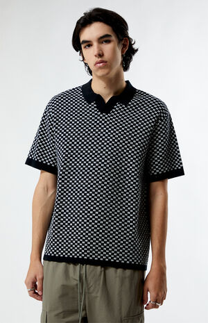 Black Open Polo Shirt image number 1
