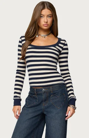 Rainey Striped Long Sleeve Top image number 1