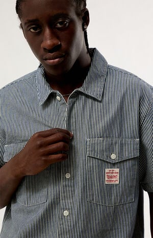 Striped Worker Short Sleeve Shirt image number 4