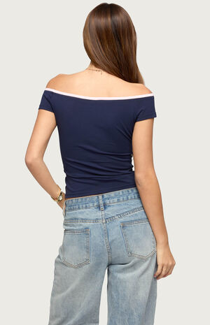 Dellah Contrast Off Shoulder Top image number 3
