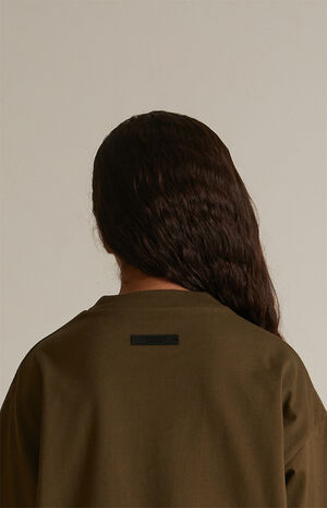 Kids Olive Crew Neck T-Shirt image number 5