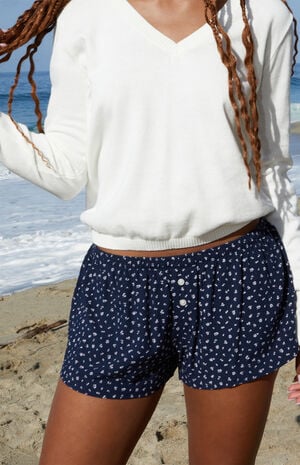 Blue Floral Keira Boxer Shorts image number 1