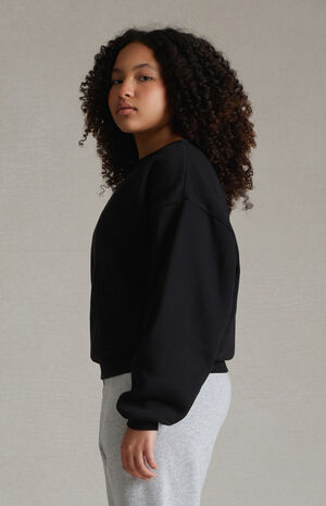 Essentials Jet Black Crew Neck Sweatshirt image number 3