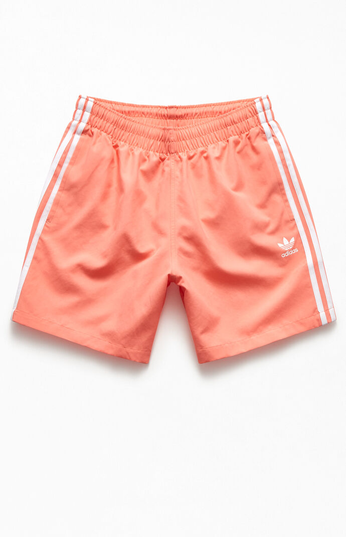 adidas 3 stripe swim trunks