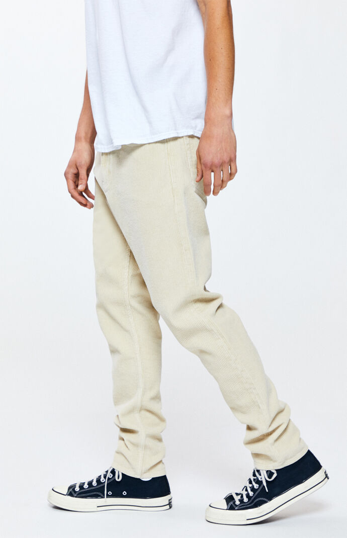 Khaki Slim Taper Corduroy Pants
