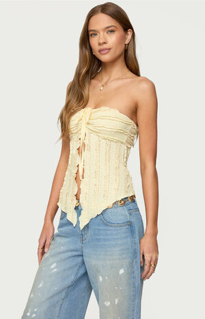 Textured Ruffle Split Front Top image number 2