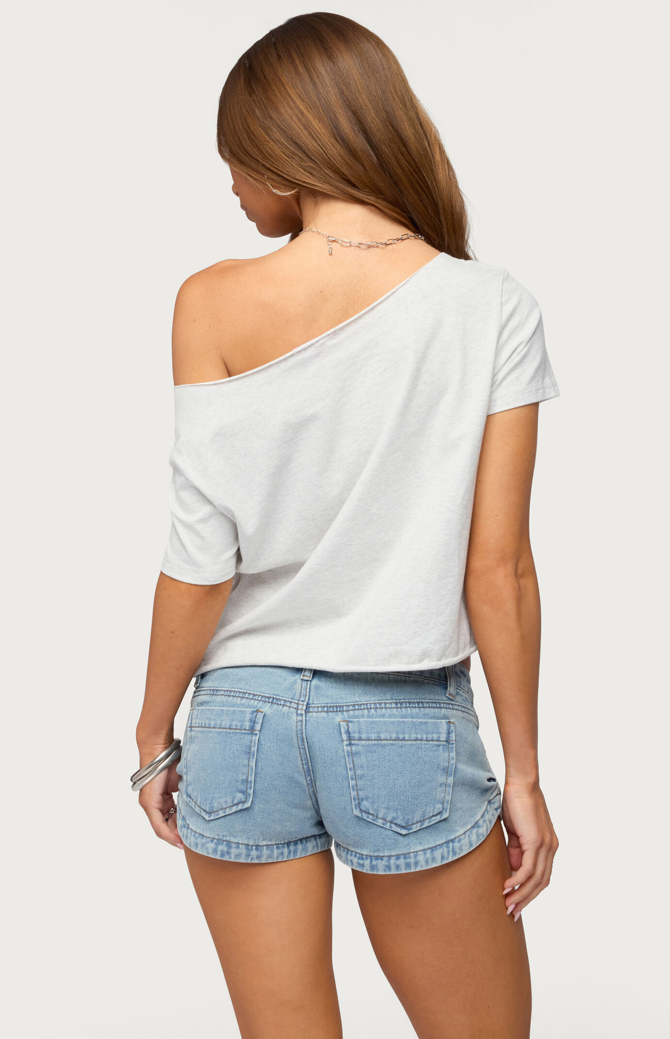 Edikted USA Babe Off-The-Shoulder T-Shirt