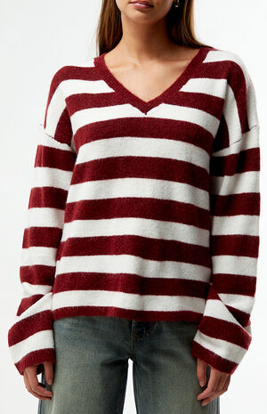 Striped V-Neck Sweater image number 3