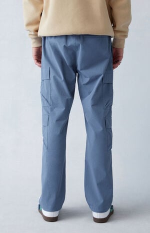 Performance Stretch Blue Straight Cargo Pants image number 4