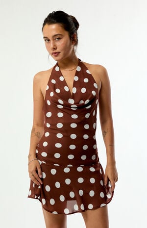 Tate Polka Dot Cowl Mini Dress image number 2