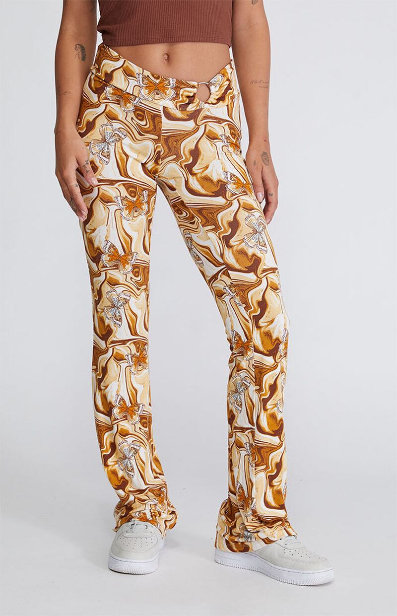 PacCares Women's Brown Thankful Flare Pants
