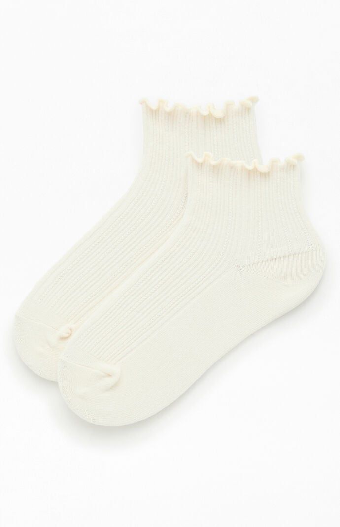 John Galt Ruffle Ribbed Ankle Socks