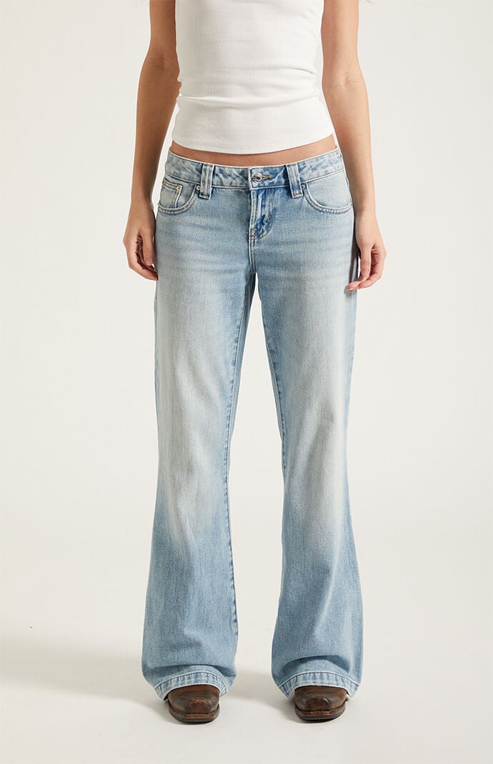 Pacsun Charlie Low Rise Baggy Bootcut Jeans Light Blue