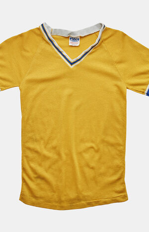 '80s Knit Striped Jersey V-neck Top image number 3