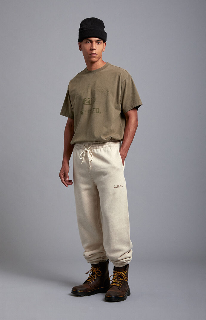 A.R.C. Heather Oatmeal Heavyweight Fleece Jogger Sweatpants