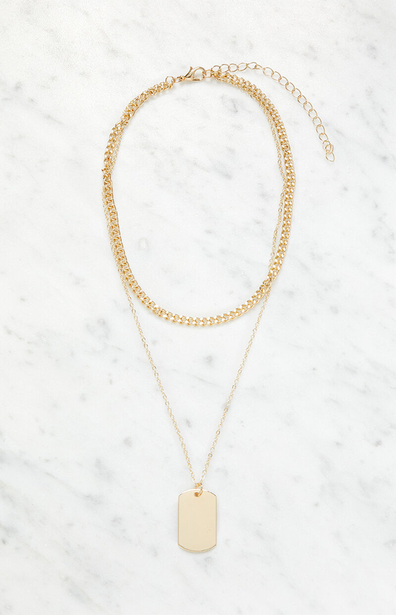 LA Hearts Dog Tag Necklace PacSun