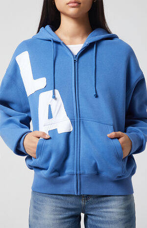 Big LA  Zip Up Oversized Hoodie image number 5