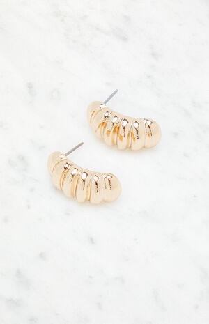 Ribbed Half Hoop Earrings image number 2