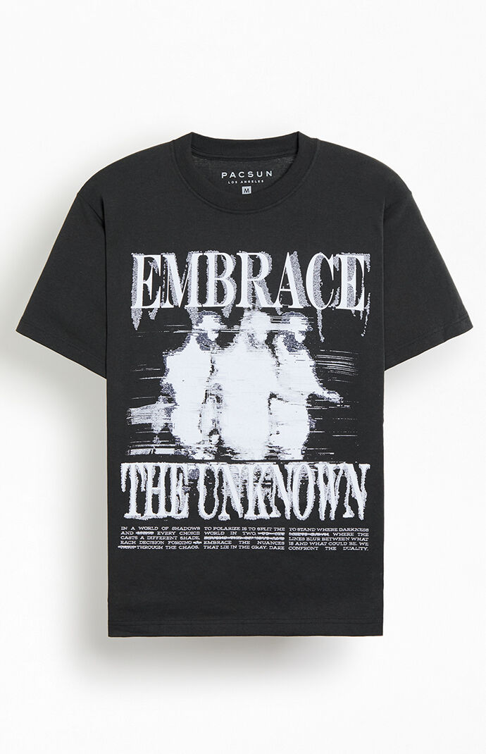 Men's Embrace The Unknown Oversized T-Shirt in Washed Black - Size XL