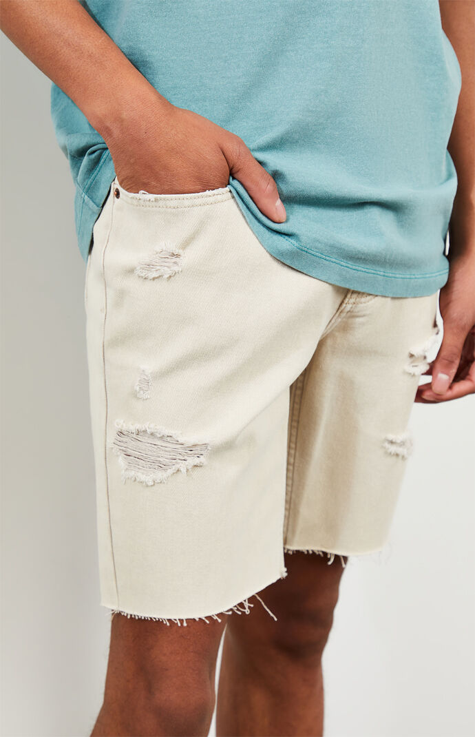 Khaki Denim Shorts