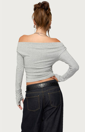 Milane Ruched Off Shoulder Ribbed Top image number 3