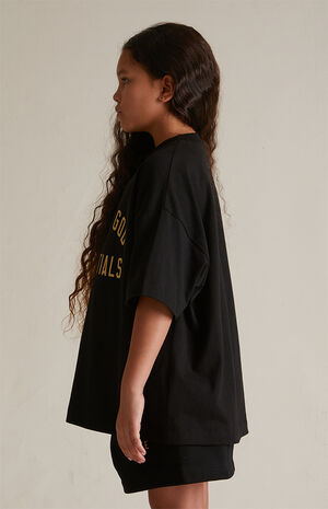 Kids Black Crew Neck T-Shirt image number 3