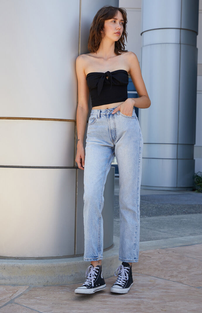 Black Tie Front Tube Top