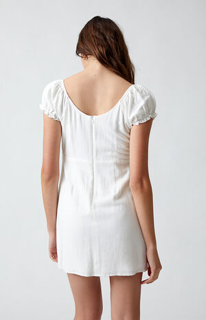 Tie Front Linen Mini Dress image number 3