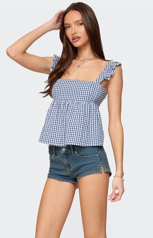 Jenson Backless Gingham Top image number 3