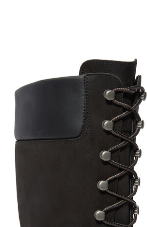 Women's Black Premium 14inch Lace-Up Waterproof Boots image number 7